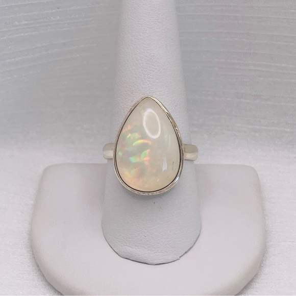 Venus and Vulcan Jewelry - Ethiopian Opal Teardrop S925 Ring